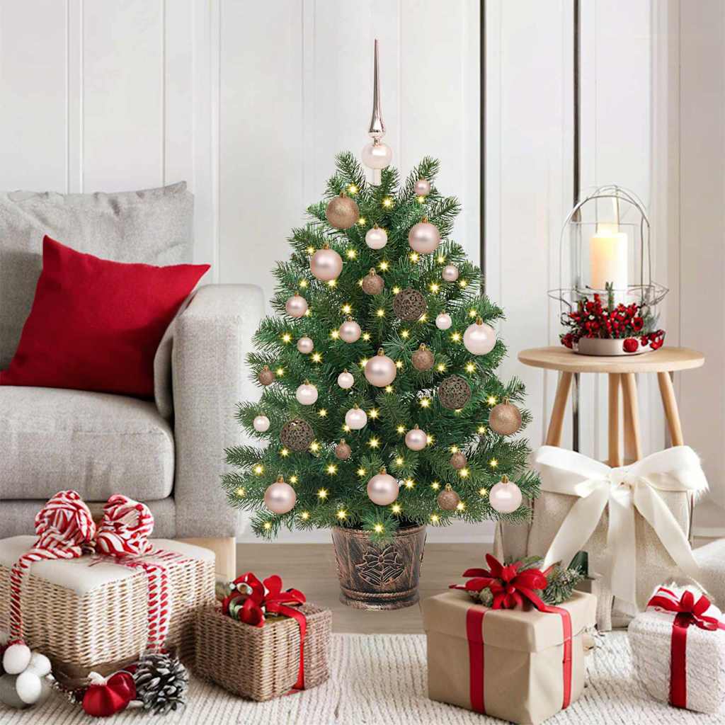vidaXL Artificial Christmas Tree with 150 LEDs Green 95 cm PE and PVC