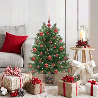 vidaXL Artificial Christmas Tree with 150 LEDs Green 95 cm PE and PVC