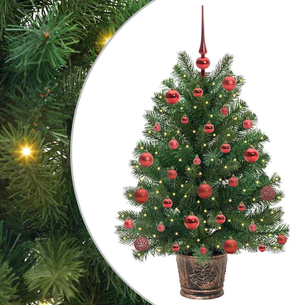 vidaXL Artificial Christmas Tree with 150 LEDs Green 95 cm PE and PVC