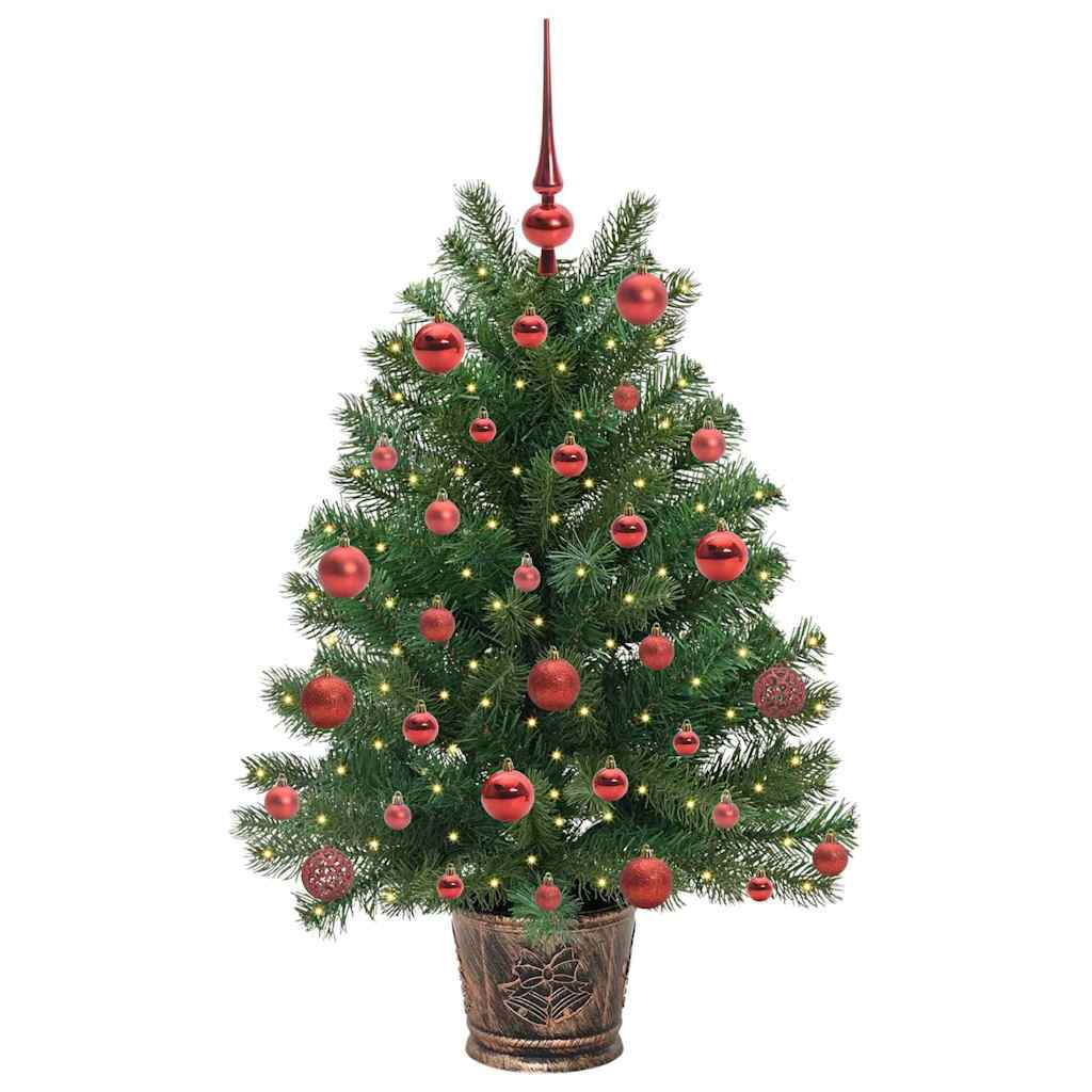vidaXL Artificial Christmas Tree with 150 LEDs Green 95 cm PE and PVC