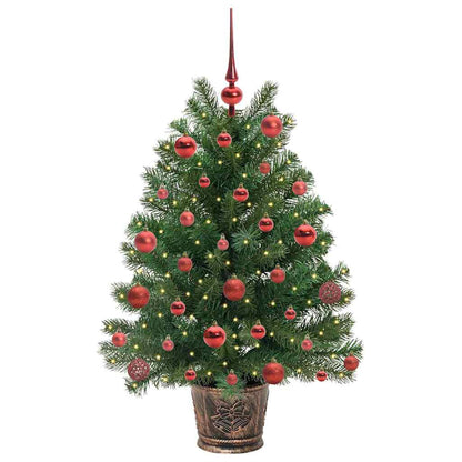 vidaXL Artificial Christmas Tree with 150 LEDs Green 95 cm PE and PVC