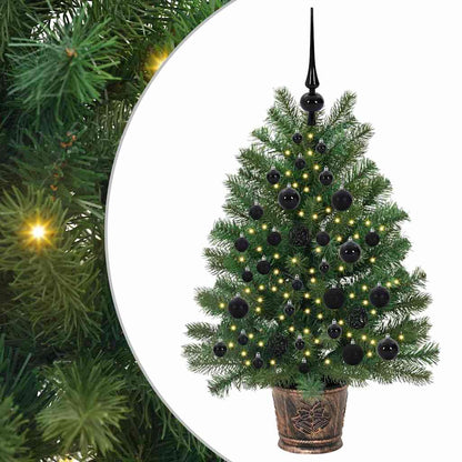vidaXL Artificial Christmas Tree with 150 LEDs Green 95 cm PE and PVC