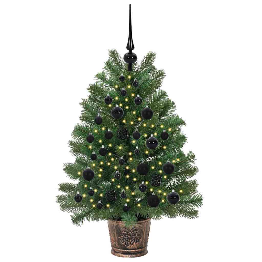 vidaXL Artificial Christmas Tree with 150 LEDs Green 95 cm PE and PVC