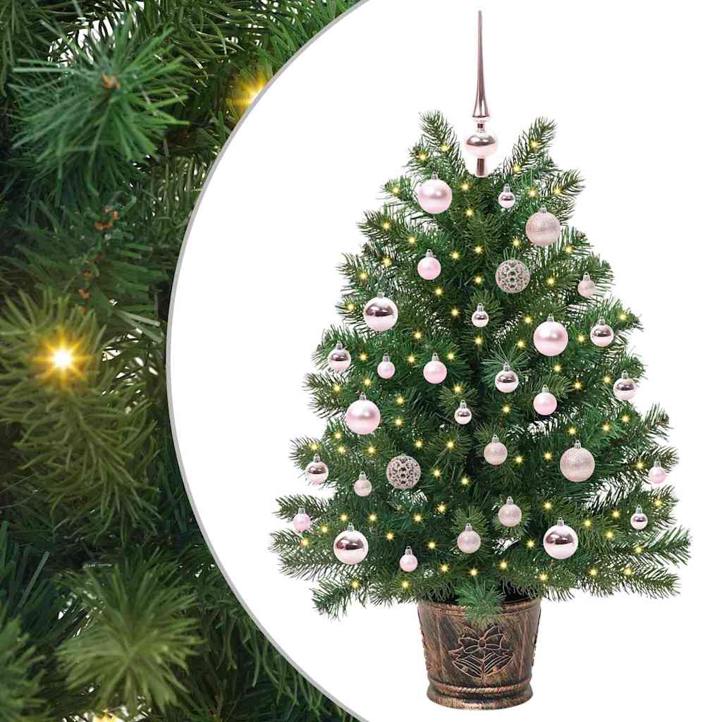 vidaXL Artificial Christmas Tree with 150 LEDs Green 95 cm PE and PVC