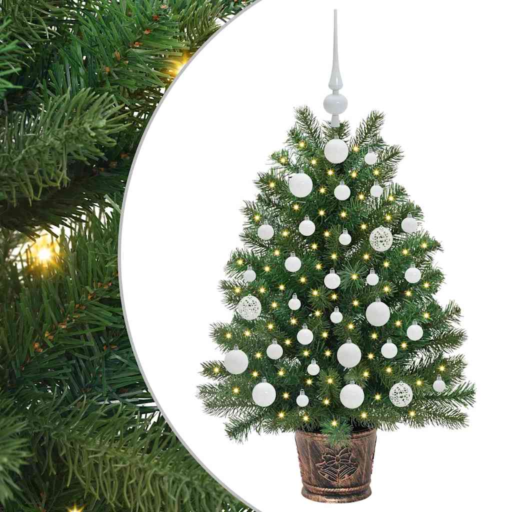 vidaXL Artificial Christmas Tree with 150 LEDs Green 95 cm PE and PVC