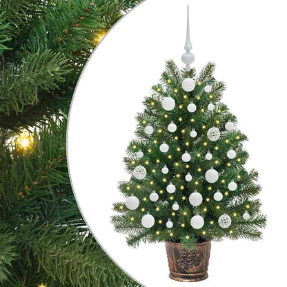 vidaXL Artificial Christmas Tree with 150 LEDs Green 95 cm PE and PVC