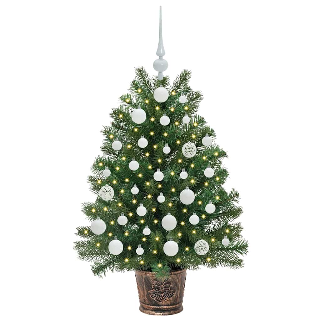 vidaXL Artificial Christmas Tree with 150 LEDs Green 95 cm PE and PVC