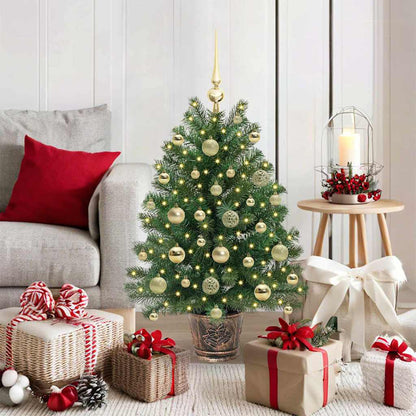 vidaXL Artificial Christmas Tree with 150 LEDs Green 95 cm PE and PVC