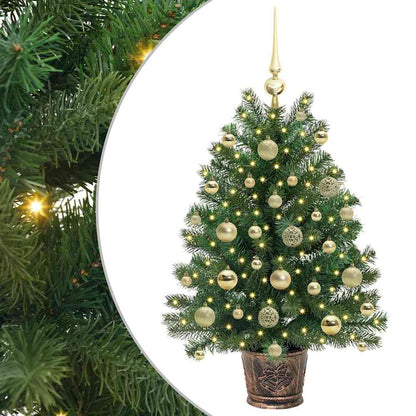 vidaXL Artificial Christmas Tree with 150 LEDs Green 95 cm PE and PVC