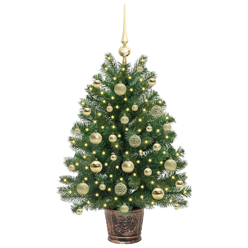 vidaXL Artificial Christmas Tree with 150 LEDs Green 95 cm PE and PVC