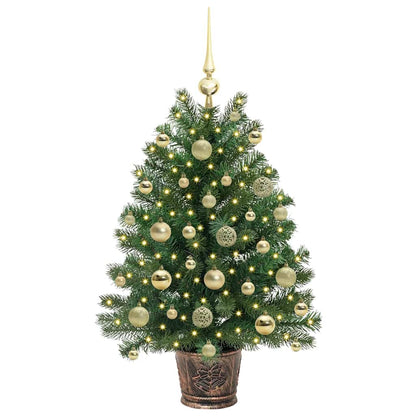 vidaXL Artificial Christmas Tree with 150 LEDs Green 95 cm PE and PVC