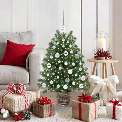 vidaXL Artificial Christmas Tree with 150 LEDs Green 95 cm PE and PVC