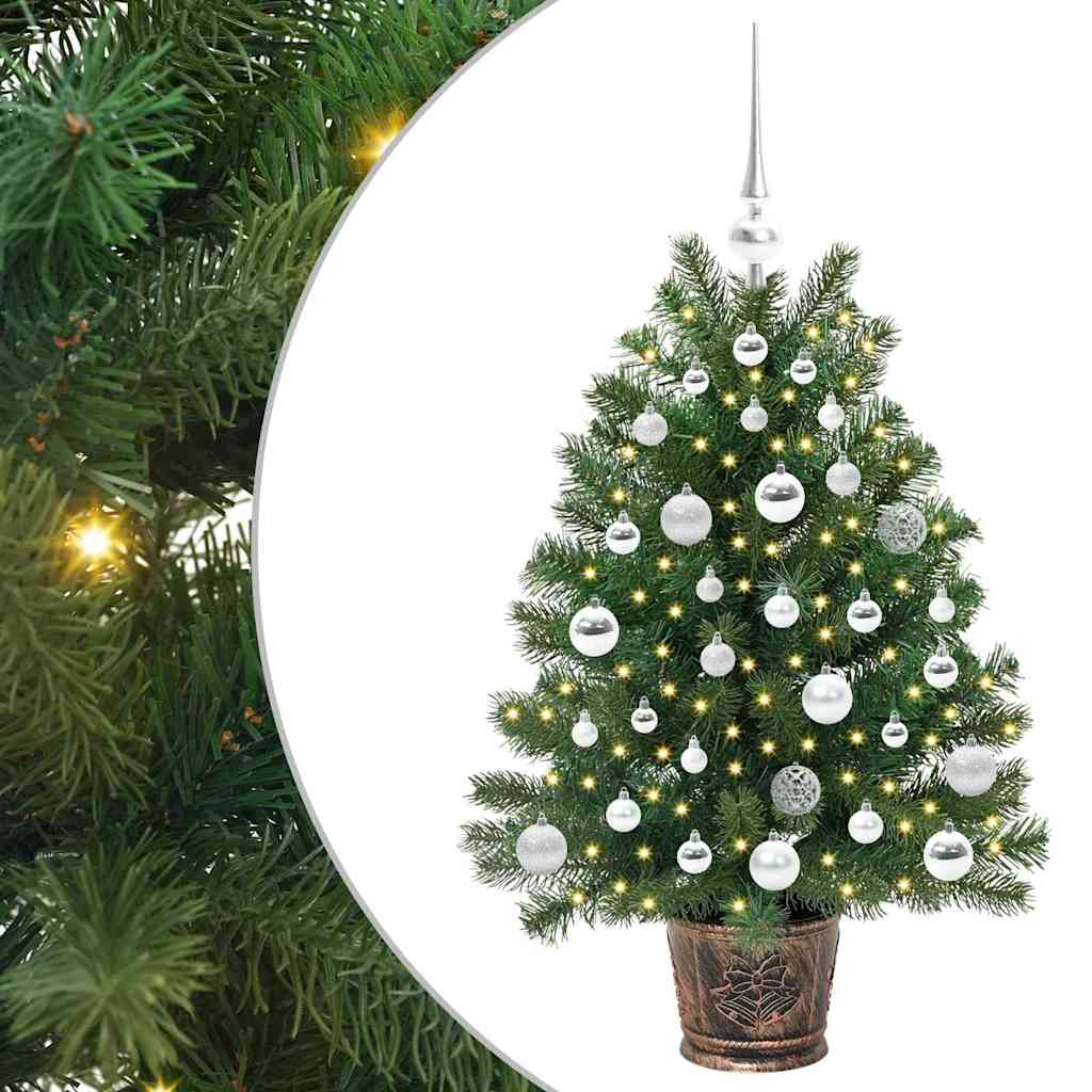 vidaXL Artificial Christmas Tree with 150 LEDs Green 95 cm PE and PVC