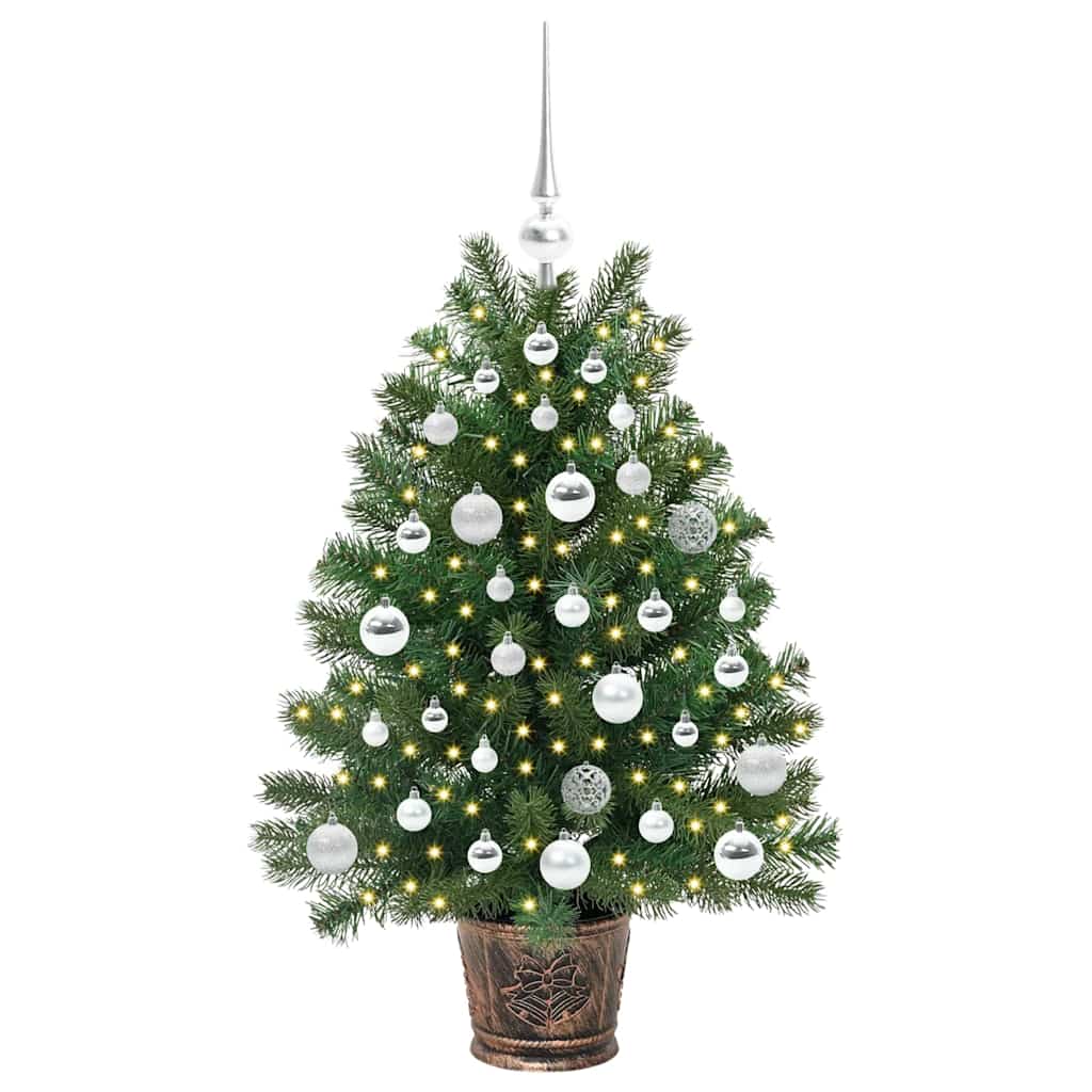 vidaXL Artificial Christmas Tree with 150 LEDs Green 95 cm PE and PVC