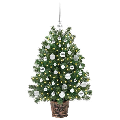 vidaXL Artificial Christmas Tree with 150 LEDs Green 95 cm PE and PVC