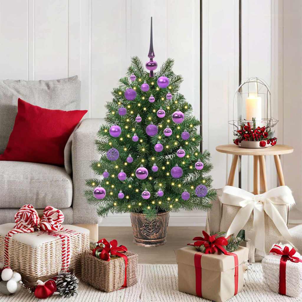 vidaXL Artificial Christmas Tree with 150 LEDs Green 95 cm PE and PVC