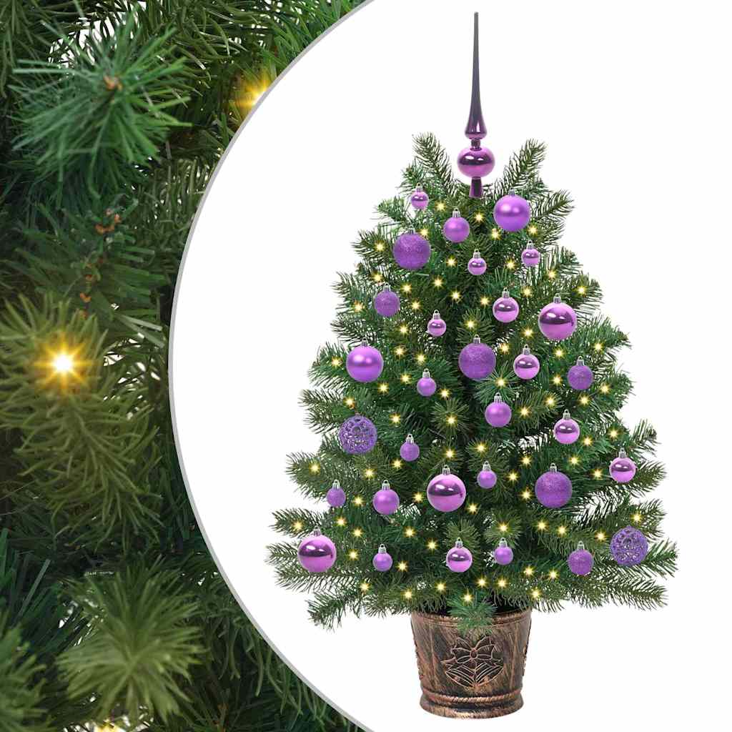 vidaXL Artificial Christmas Tree with 150 LEDs Green 95 cm PE and PVC