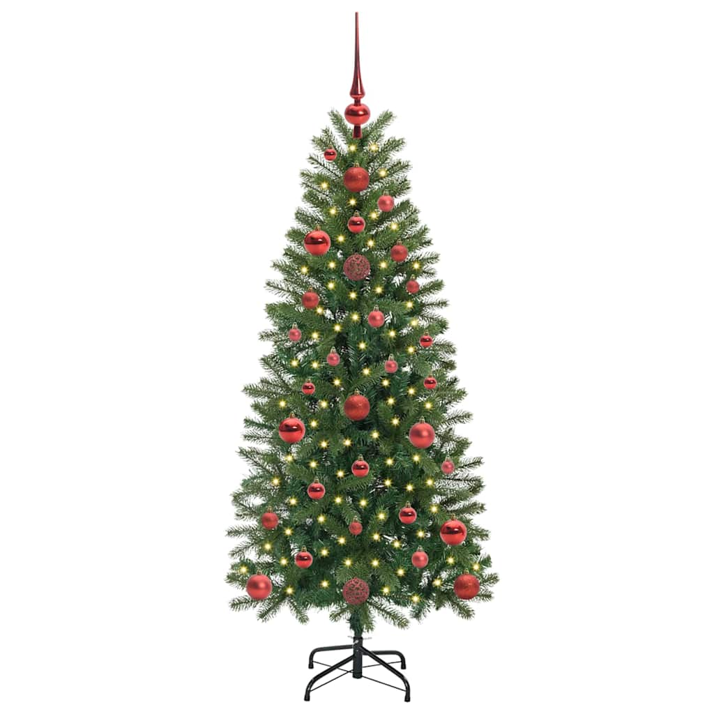 vidaXL Artificial Christmas Tree with 150 LEDs Green 120 cm PE and PVC