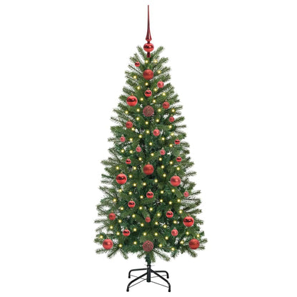 vidaXL Artificial Christmas Tree with 150 LEDs Green 120 cm PE and PVC
