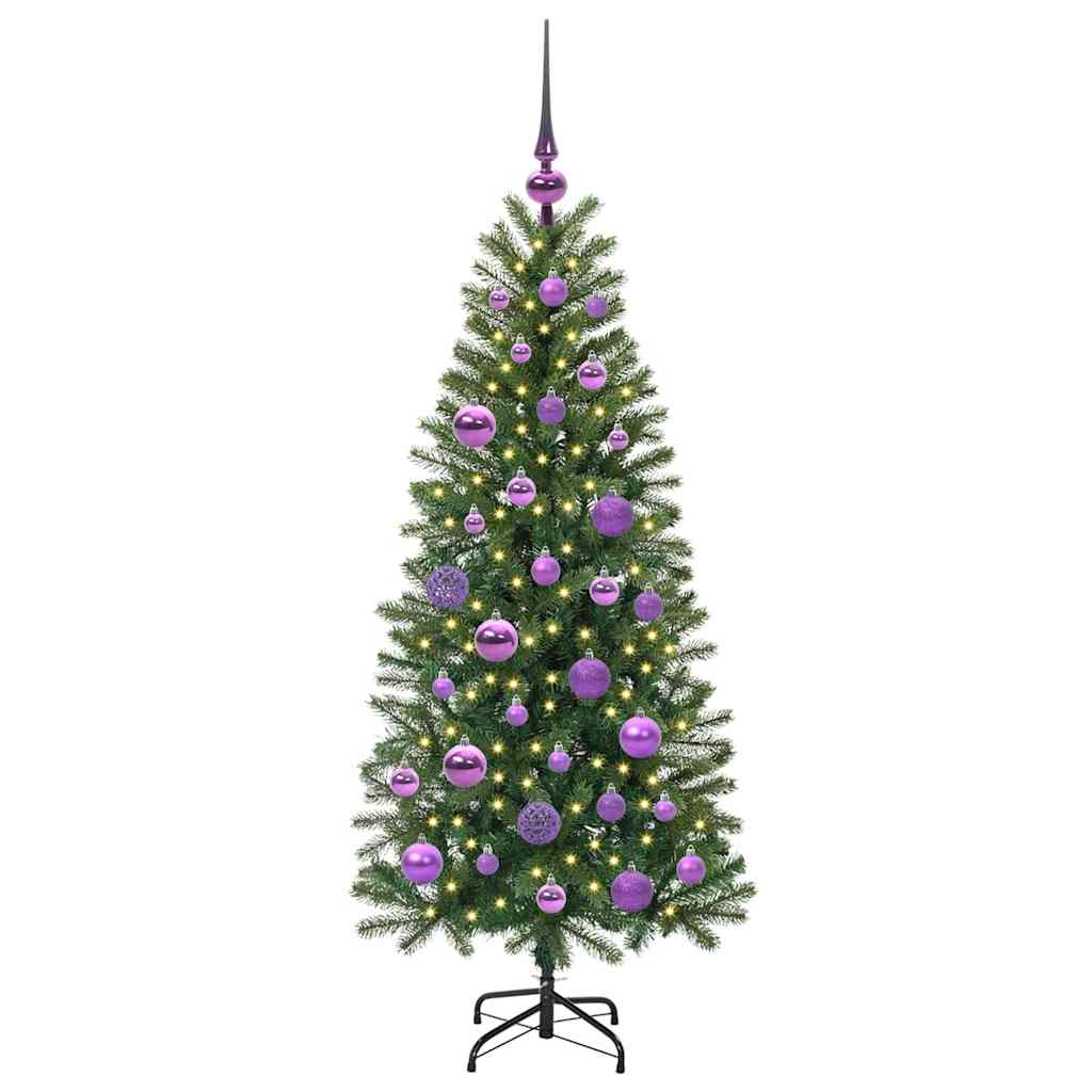 vidaXL Artificial Christmas Tree with 150 LEDs Green 120 cm PE and PVC