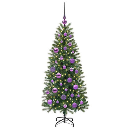 vidaXL Artificial Christmas Tree with 150 LEDs Green 120 cm PE and PVC