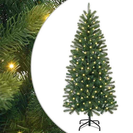 vidaXL Artificial Christmas Tree with 150 LEDs Green 150 cm PE and PVC