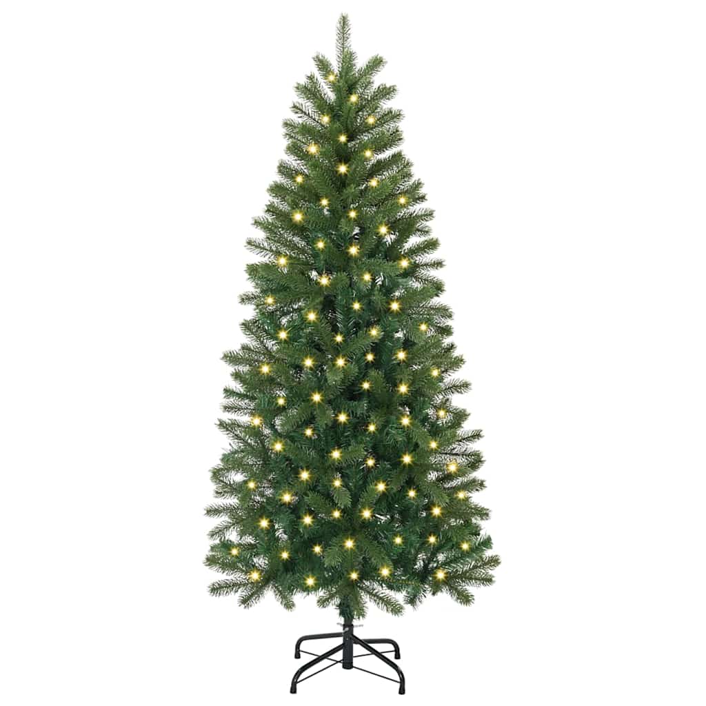 vidaXL Artificial Christmas Tree with 150 LEDs Green 150 cm PE and PVC