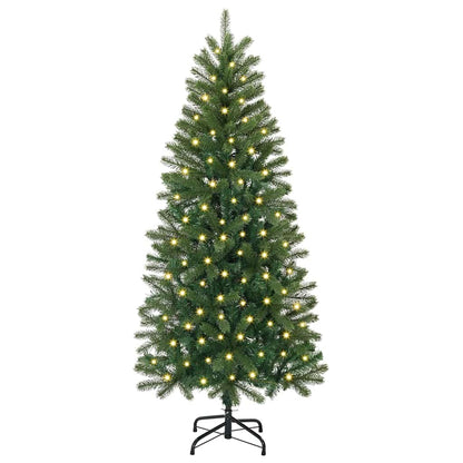 vidaXL Artificial Christmas Tree with 150 LEDs Green 150 cm PE and PVC