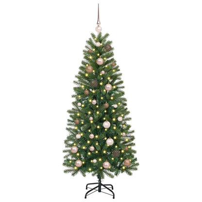 vidaXL Artificial Christmas Tree with 150 LEDs Green 150 cm PE and PVC