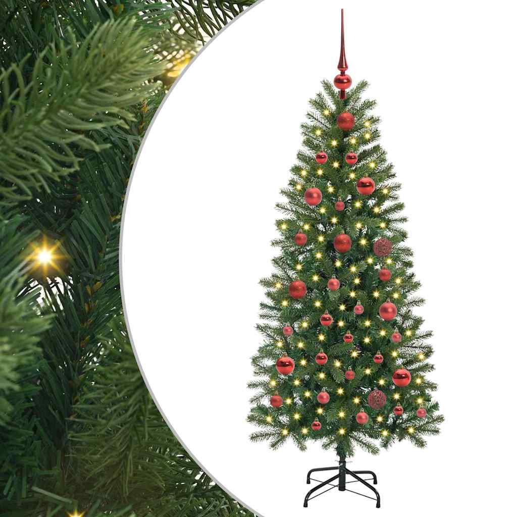 vidaXL Artificial Christmas Tree with 150 LEDs Green 150 cm PE and PVC