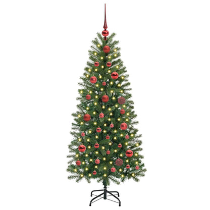 vidaXL Artificial Christmas Tree with 150 LEDs Green 150 cm PE and PVC