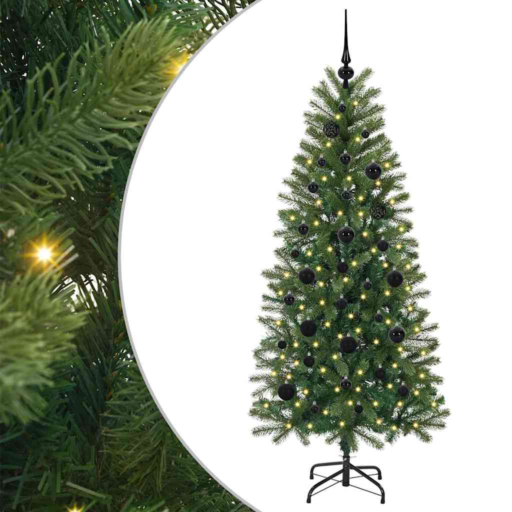 vidaXL Artificial Christmas Tree with 150 LEDs Green 150 cm PE and PVC