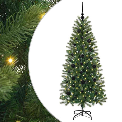 vidaXL Artificial Christmas Tree with 150 LEDs Green 150 cm PE and PVC