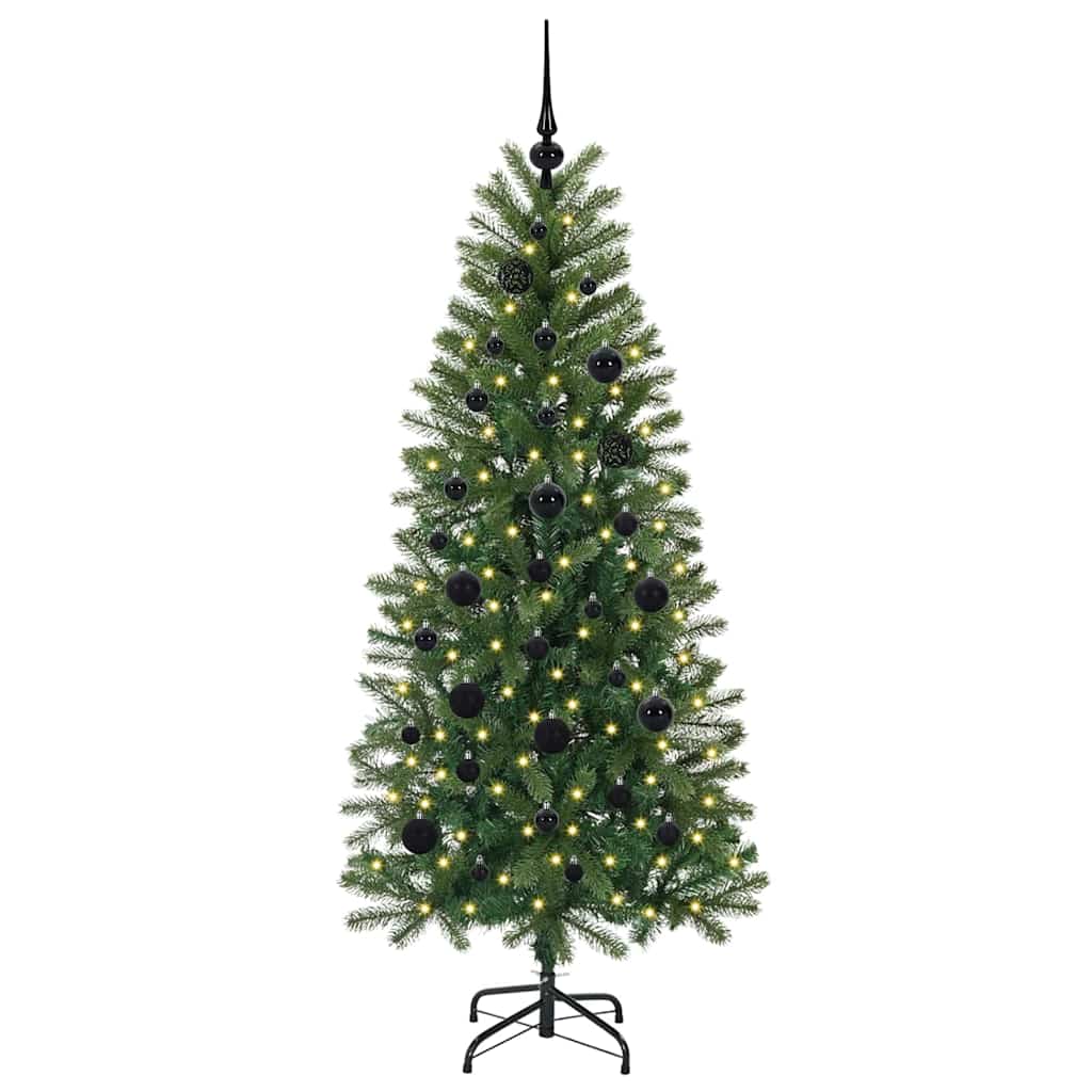 vidaXL Artificial Christmas Tree with 150 LEDs Green 150 cm PE and PVC