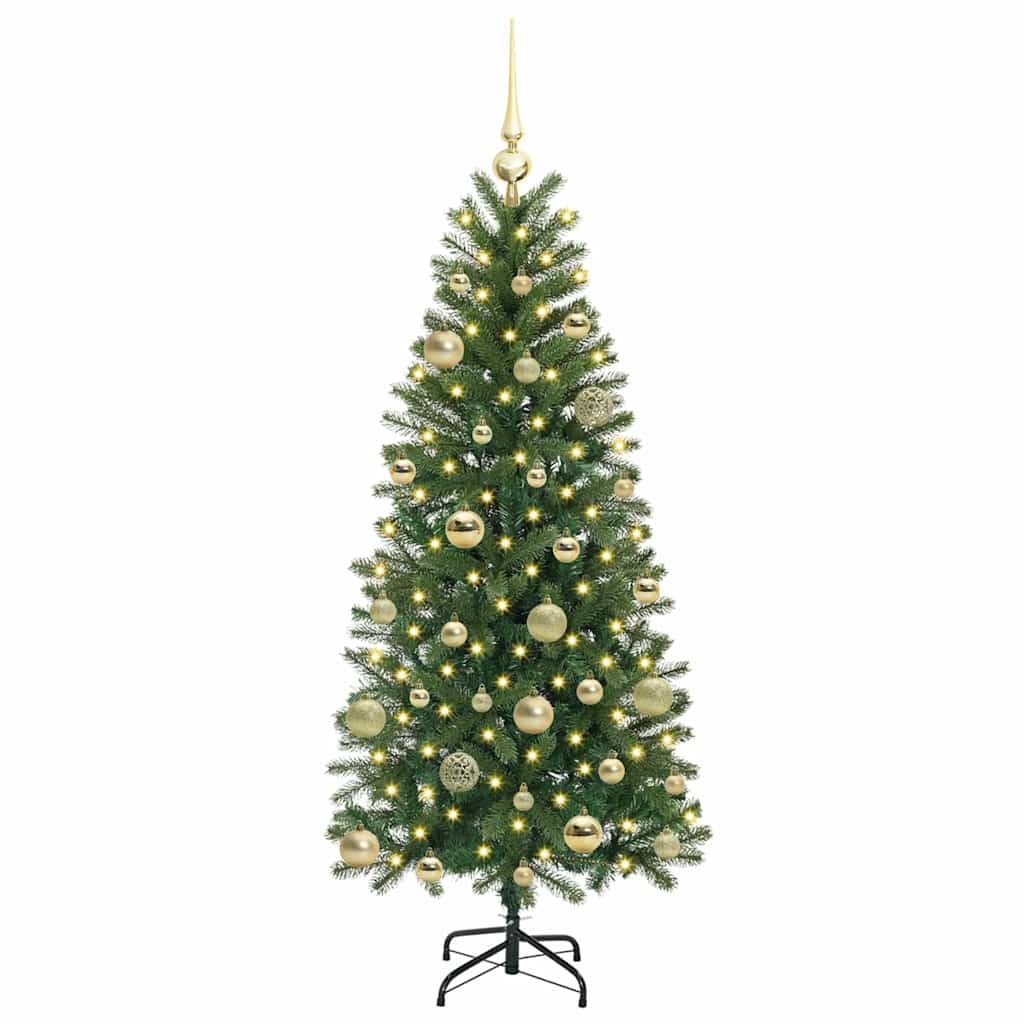 vidaXL Artificial Christmas Tree with 150 LEDs Green 150 cm PE and PVC