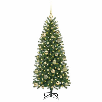 vidaXL Artificial Christmas Tree with 150 LEDs Green 150 cm PE and PVC