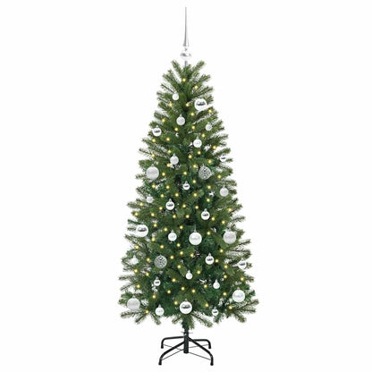 vidaXL Artificial Christmas Tree with 150 LEDs Green 150 cm PE and PVC