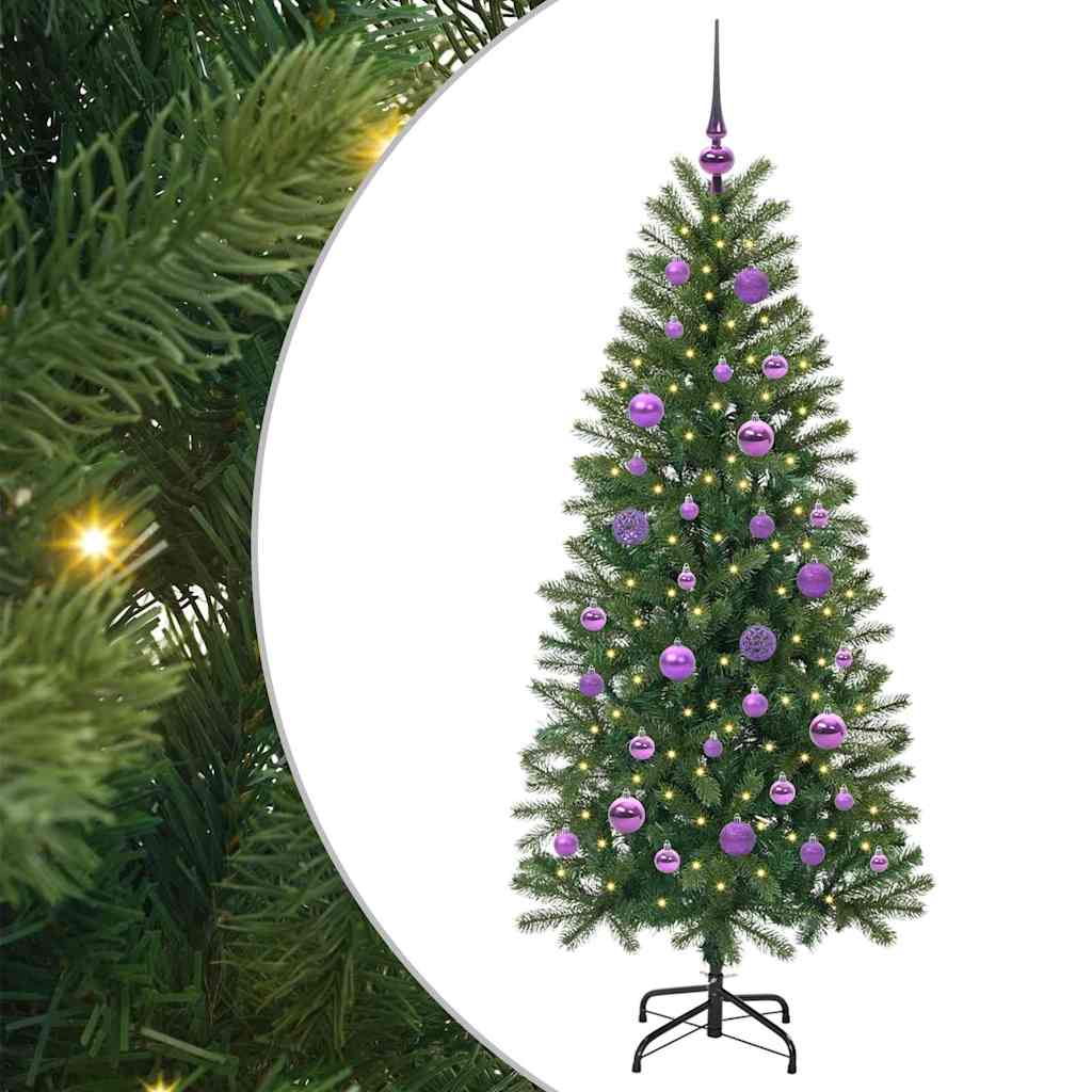 vidaXL Artificial Christmas Tree with 150 LEDs Green 150 cm PE and PVC