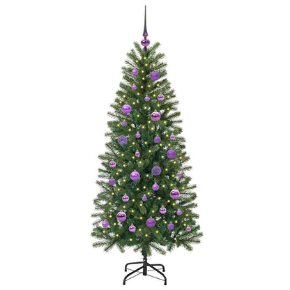 vidaXL Artificial Christmas Tree with 150 LEDs Green 150 cm PE and PVC