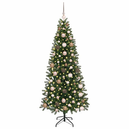 vidaXL Artificial Christmas Tree with 300 LEDs Green 180 cm PE and PVC