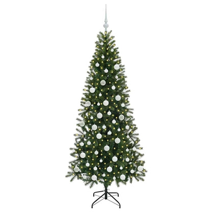 vidaXL Artificial Christmas Tree with 300 LEDs Green 180 cm PE and PVC