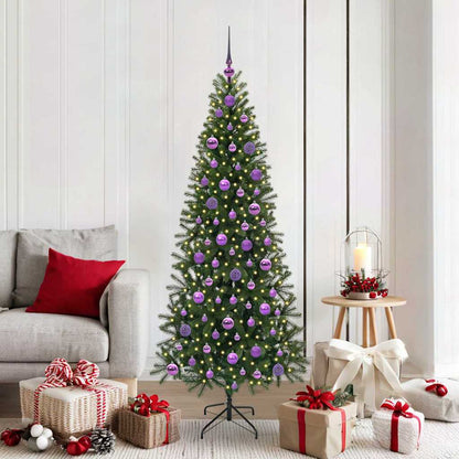 vidaXL Artificial Christmas Tree with 300 LEDs Green 180 cm PE and PVC