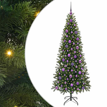 vidaXL Artificial Christmas Tree with 300 LEDs Green 180 cm PE and PVC