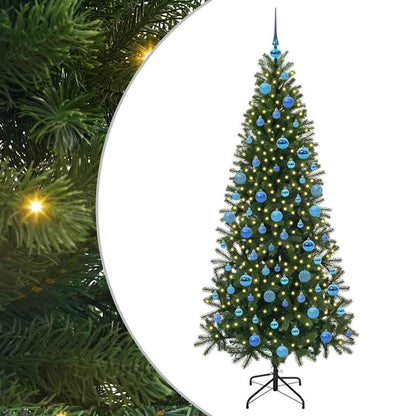 vidaXL Artificial Christmas Tree with 300 LEDs Green 180 cm PE and PVC