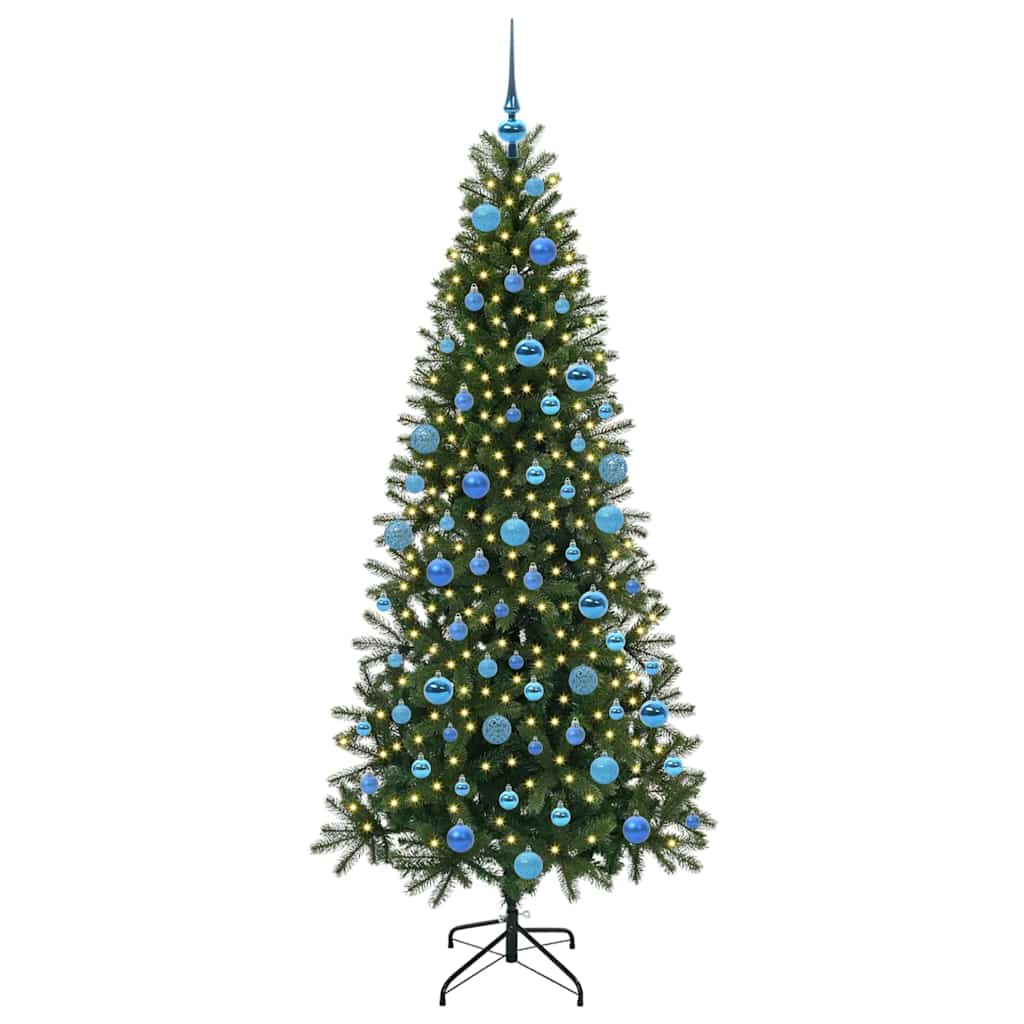 vidaXL Artificial Christmas Tree with 300 LEDs Green 180 cm PE and PVC