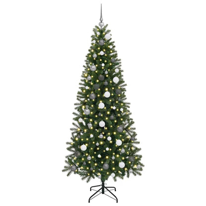 vidaXL Artificial Christmas Tree with 300 LEDs Green 210 cm PE and PVC