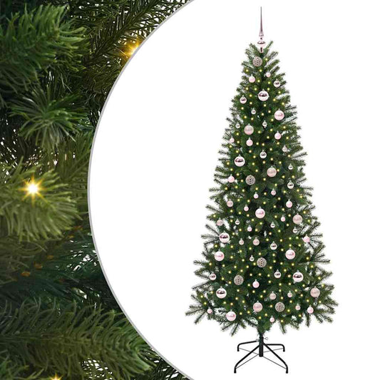 vidaXL Artificial Christmas Tree with 300 LEDs Green 210 cm PE and PVC