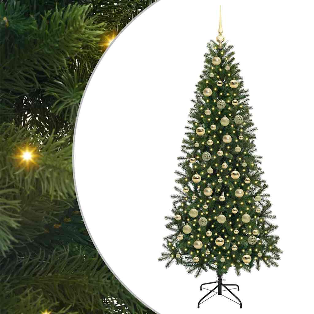 vidaXL Artificial Christmas Tree Green 210 cm PE and PVC