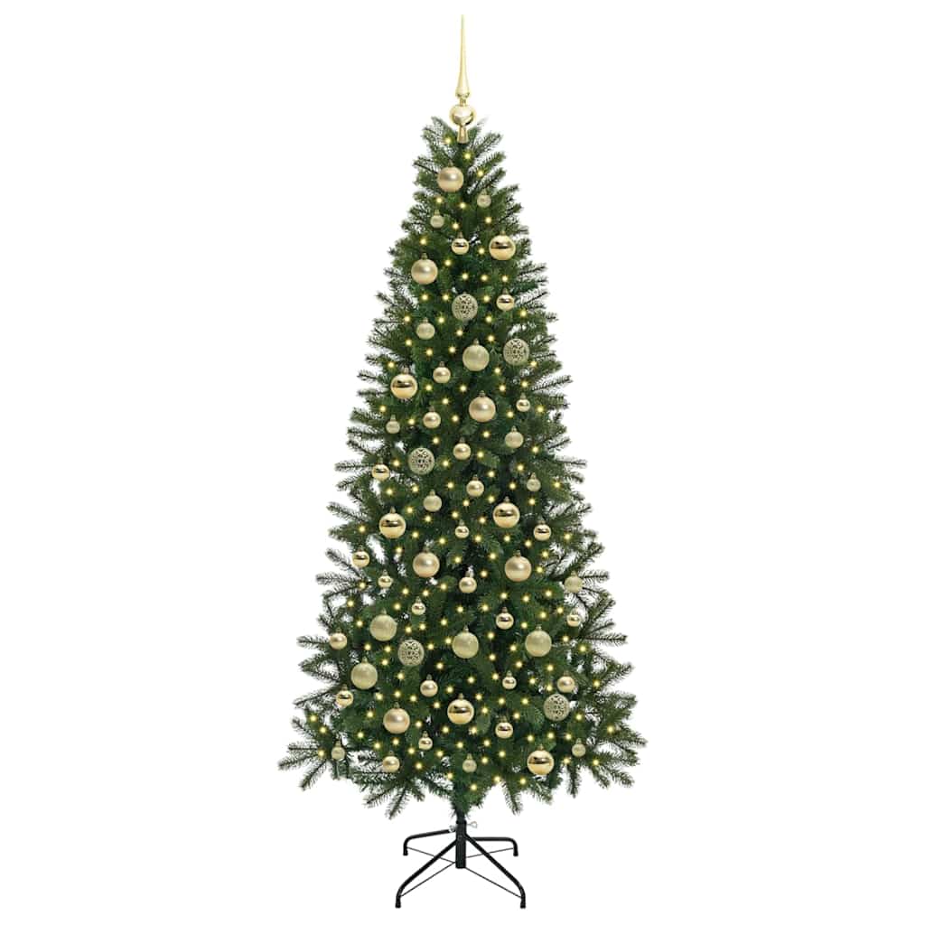 vidaXL Artificial Christmas Tree Green 210 cm PE and PVC