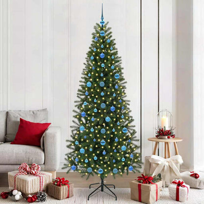 vidaXL Artificial Christmas Tree with 300 LEDs Green 210 cm PE and PVC